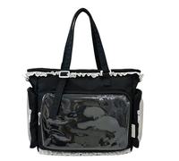 Zkydhbd Moderna bolsa de panel de color transparente para jóvenes, tela de poliamida permanente, modificable, cinturón de hombro, impermeable, poliamida transparente, Black, One Size