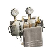 Zkydhbd Moderna solución de almacenamiento de baño con tecnología de succión, organizador de ahorro de espacio para artículos de tocador y toallas, almacenamiento de ducha colgante