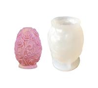 Zkydhbd Moldes de silicona con forma de tulipanes y huevos, moldes de adorno, yesos de resina epoxi para hacer fundiciones, huevos con forma de Pascua, suministros de manualidades de silicona
