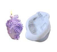 Zkydhbd Moldes de silicona, moldes de corazón de flores, moldes de jabón, adornos de resina epoxi, yesos para hacer jabón, suministros de manualidades