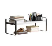 Zkydhbd Organizador de escritorio de metal, estante de almacenamiento apilable, estantería de escritorio, estantería de ahorro de espacio, estantes de escritorio para oficina, estante de