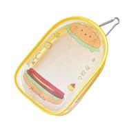 Zkydhbd Organizador de llaveros de dibujos animados suave y lavable, soporte para mochilas, bolsas, almacenamiento de artículos, elegante decoración de abalorios, Hamburguesa amarilla, One Size