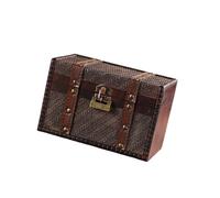 Zkydhbd Organizadores de joyas portátiles, caja de exhibición de joyas vintage, caja de aretes, anillos, collares, caja de almacenamiento de madera con textura de madera