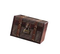 Zkydhbd Organizadores de joyas portátiles, caja de exhibición de joyas vintage, caja de aretes, anillos, collares, caja de almacenamiento de madera con textura de madera