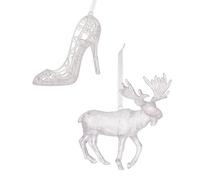 Zkydhbd Paquete de 2 adornos acrílicos transparentes para árbol de Navidad, elegantes y transparentes para iluminar el árbol de Navidad, varios tamaños