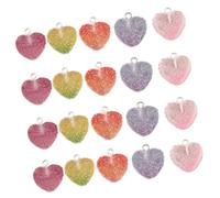 Zkydhbd Paquete de 20 colgantes de resina de colores con forma de oso y corazón para crear joyas únicas y accesorios para niños