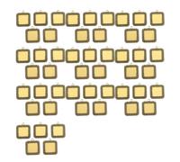 Zkydhbd Paquete de 50 piedras preciosas cuadradas de aleación para piedras preciosas de 20 mm de tiempo que garantizan una exposición segura de joyas, exhibición de bodas, base portátil, talla única
