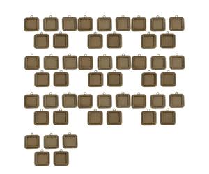 Zkydhbd Paquete de 50 piedras preciosas cuadradas de aleación para piedras preciosas de 20 mm de tiempo que garantizan una exposición segura de joyas, exhibición de bodas, base portátil, talla única