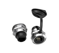 Zkydhbd Par de acopladores de montaje en panel hembra USB 3.0 de alta calidad, resistentes a la corrosión, carcasa de aleación de zinc, sin complicaciones, instalación de tuerca trasera, adaptadores