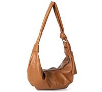 Zkydhbd Práctica bolsa de hombro de piel sintética para mujer, bolsa cruzada con interior espacioso para bolso de hombro esencial para mujer, Brown, One Size