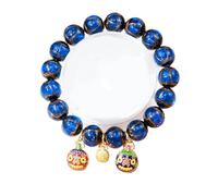 Zkydhbd Pulseras étnicas chinas hechas a mano con cristal gris vintage que se traga oro para mujeres, grupo étnico chino, talla única, como se describe