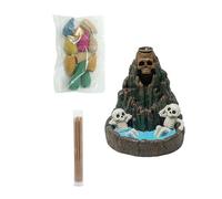 Zkydhbd Quemadores de incienso de esqueleto de montaña, hermosos quemadores de incienso de cascada, decoración de habitación, regalo de reflujo, bonito soporte de reflujo de cascada
