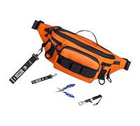 Zkydhbd Riñonera de pesca funcional e impermeable, diseño flexible de 6 compartimentos, panel trasero transpirable para entusiastas, correa ancha ajustable, e, set complet