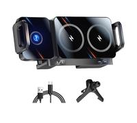 Zkydhbd Soporte de coche de rotación de 360 grados, carga rápida, diseño plegable con sujeción automática para teléfonos inteligentes, soporte de ventilación vertical/horizontal con carga