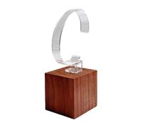 Zkydhbd Soporte de madera de nogal para relojes en forma de C, sofisticado soporte de almacenamiento de relojes, elegante soporte de joyería C para relojes