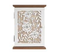 Zkydhbd Soporte de madera para montaje en pared, materiales fáciles de usar, múltiples compartimentos, organizadores de almacenamiento de entrada con panel de puerta oculto, soporte de madera montado