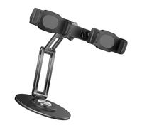 Zkydhbd Soporte de teléfono de aluminio con ángulos ajustables, base giratoria de 360 grados, para transmisiones en vivo, uso en la oficina, pantallas de 4.5 a 7 pulgadas, soporte ajustable para