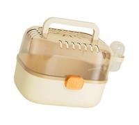 Zkydhbd Transportador de viaje para hámster, jaula portátil de polipropileno amarillo con botella de agua adjunta para viajes cortos y cuidado diario, transportador de mascotas pequeñas, transportador