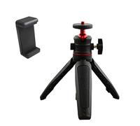 Zkydhbd Trípode de mesa ajustable de 360 grados para fotografía de vídeo de mano con clip para teléfono, ajustable y extensible