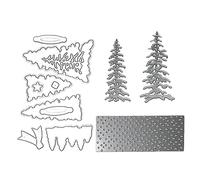 Zkydhbd Troqueles de corte de Navidad para hacer tarjetas, álbumes de recortes, árbol de Navidad, troquelado de acero al carbono, plantillas de silicona para tartas