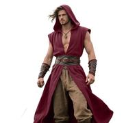 Zkydhbd Túnica medieval sin mangas con temática medieval para escenario, juego de rol, evento, traje LARP, rosso, M