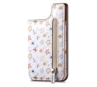 Zkydhbd Upgrades - Funda tipo cartera de poliuretano para teléfono con respaldo adhesivo y bolsillo con cremallera para tarjetas, diseño pintado de defensa en efectivo, color amarillo