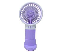 Zkydhbd Ventilador portátil de mano, 2 pilas AA, funciona con pilas para el hogar y viajes, con soporte para teléfono