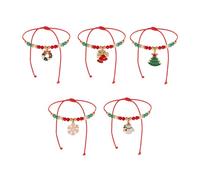 Zkydhbd Yuletide - Juego de cadena de mano de cuentas de arcilla suave, cadena de muñeca de longitud ajustable, accesorios de joyería de Navidad