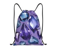 zkyfll Azul amatista 03 impresión mochila con cordón bolsa de deporte bolsa de gimnasio bolsa ligera playa yoga bolsa cordón, Negro, S