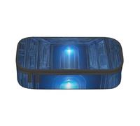 Zkyfll Blue light03 - Estuche organizador de gran capacidad para lápices, bolsa portátil para maquillaje y cosméticos