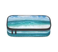 Zkyfll Blue Sky - Estuche organizador de gran capacidad con estampado de paisaje marino tropical