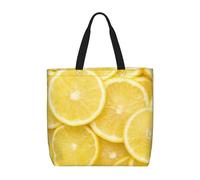 zkyfll Bolsa de compras reutilizable con estampado de limón amarillo para mujer, bolsa de playa, viajes, vacaciones, trabajo
