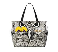 zkyfll Bolsa de playa grande impermeable con estampado de búhos para mujer, bolsa de viaje para viajes, vacaciones, divertida bolsa de viaje