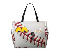 zkyfll Bolsa de playa grande impermeable con estampado de pelota deportiva para mujer, bolsa de mano para viajes, vacaciones, bolsa de viaje divertida