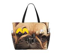 zkyfll Bolsa de playa grande impermeable con estampado de perro bulldog francés para mujer, bolsa de viaje para viajes, vacaciones, divertida bolsa de viaje