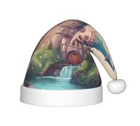 zkyfll Bonito sombrero de Papá Noel con estampado de cuento de hadas Castillo01, tamaño pequeño, regalos de Navidad, sombrero de Navidad divertido de felpa, fiesta