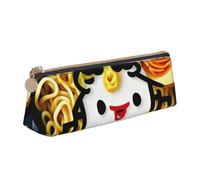 zkyfll Estuche de piel con diseño de huevera, fideos, ramen, organizador de artículos de papelería, bolsa de maquillaje