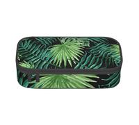 Zkyfll Estuche organizador de gran capacidad con estampado de hojas de palmera transparente, bolsa de maquillaje, bolsa de cosméticos