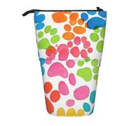 zkyfll Estuche vertical con estampado de pata de oso, soporte telescópico, bonito estuche para lápices, organizador de lápices