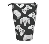 zkyfll Estuche vertical para lápices con estampado de mando de juego, soporte telescópico, bonito estuche para lápices, organizador de lápices