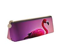 zkyfll Pink Flamingo patrón impresión personalizada Pencil Case Leather Pencil Pouch Stationery Organizador Makeup Bag