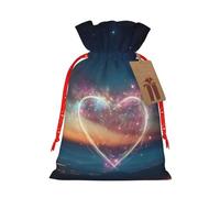 zkyfll Shooting Star Heart - Bolsas de regalo de Navidad con cordón, bolsas de regalo de Navidad, bolsas de regalo de cumpleaños, fiesta de regalo