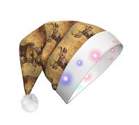 zkyfll Sombrero de Papá Noel con estampado de ciervo salvaje, divertido sombrero de Navidad para adultos, fiesta de Navidad