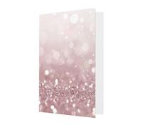 zkyfll Tarjeta de felicitación de cumpleaños con purpurina rosa para todas las ocasiones, sobres de agradecimiento y condolencias navideñas