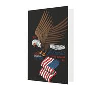 zkyfll Tarjeta de felicitación de cumpleaños, diseño de águila patriótica de Estados Unidos con bandera estadounidense, para todas las ocasiones, con sobres, agradecimiento, condolencias y Navidad