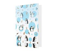 zkyfll Tarjetas de felicitación con estampado de copo de nieve y globo de pingüino con sobres, personalizadas, para Navidad y varias ocasiones