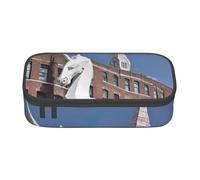 Zkyfll Unicorn building04 - Estuche organizador de gran capacidad para lápices, bolsa portátil para maquillaje y cosméticos