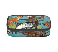 Zkyfll Wild Animal Hunting Fish 01 Print Estuche organizador portátil de gran capacidad para cosméticos