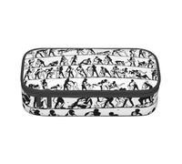 Zkyfll Wrestlers Sports Print - Estuche organizador de lápices de gran capacidad, portátil, bolsa de maquillaje y cosméticos