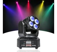 ZKYMZL Mini Moving Head Luces deescenario con cabezales moviles, 4 x 12 W,16/18 canales, luces de DJ, luces de baile,LED RGBWA/UV 6 en 1 DMX512, efectosde luz para fiestas, clubes, bares,espectaculos